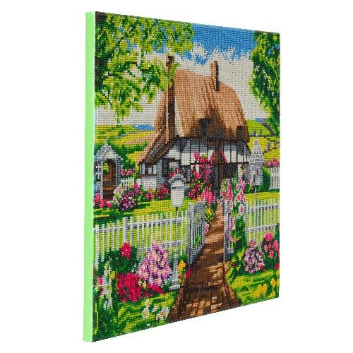 "Rose Cottage" Framed Crystal Art Kit 40x50 cm