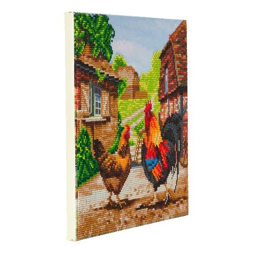 "Farmyard Chickens" Crystal Art Kit 30x30cm