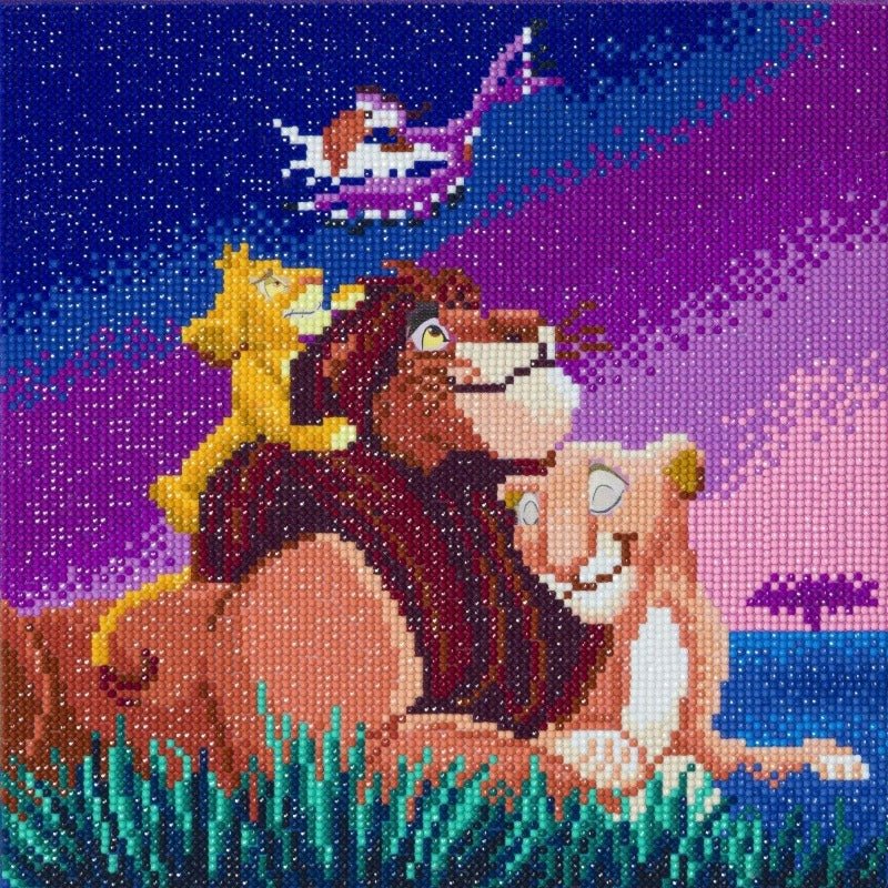 "Lion King Family" Crystal Art Kit 30x30cm