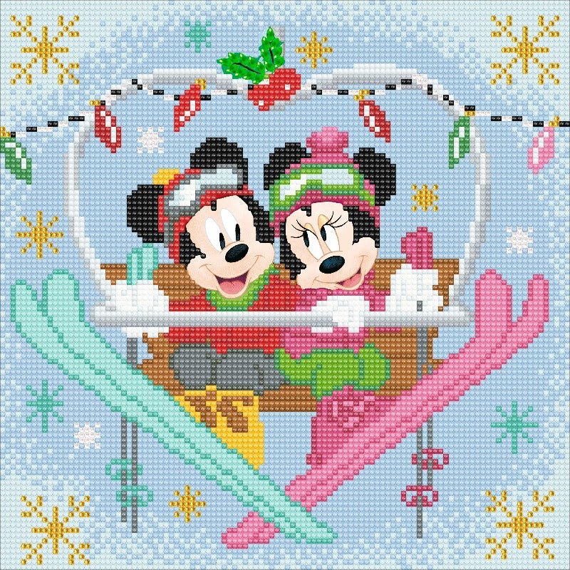 "Winter Mickey and Minnie" Crystal Art Kit 30x30cm