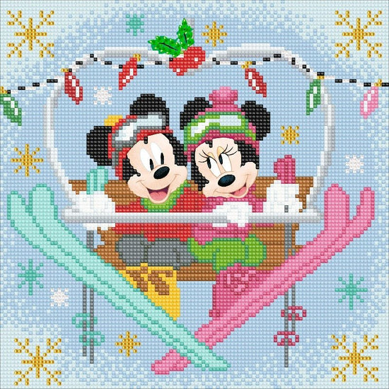 "Winter Mickey and Minnie" Crystal Art Kit 30x30cm