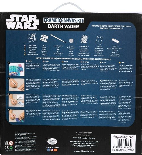 Darth Vader 30x30cm Crystal Art Kit - Back Packaging