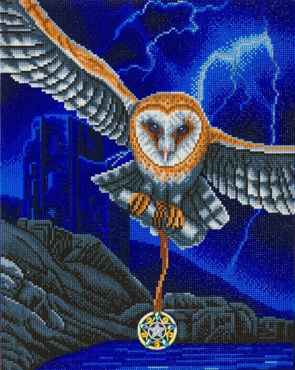 "Heart of the Storm Owl" Framed LED Crystal Art Kit 40x50cm