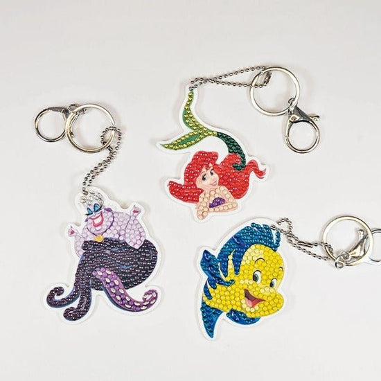 "Little Mermaid" Crystal Art Keyring Set