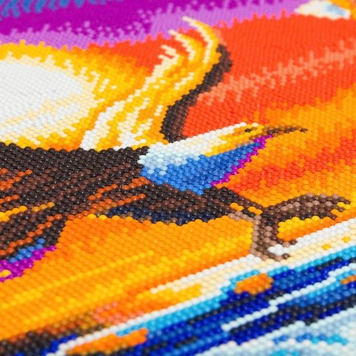 Sunset eagles crystal art canvas kit close up