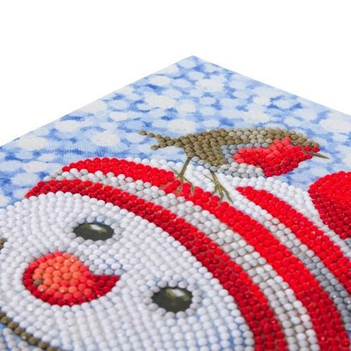 Friendly Snowman Crystal Art Notebook close up