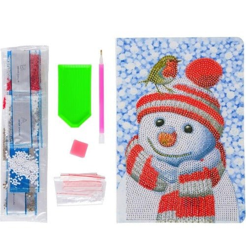 Friendly Snowman Crystal Art Notebook contents