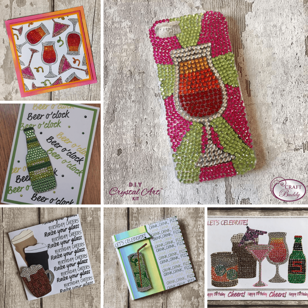 Craft Buddy Crystal Art Stamp Sets - Cocktail Sparkle - CCST12