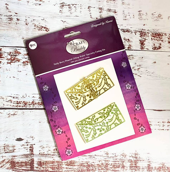 Craft Buddy Holly Berry Flourish Gifting Wallet Die Set