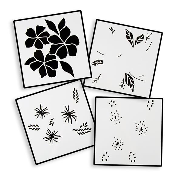 Craft Buddy Premium Embossing Layering Stencils - Inky Blooms