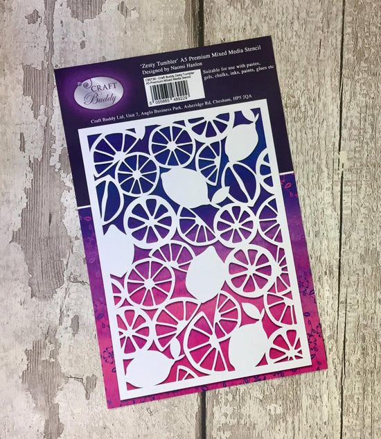 Craft Buddy Zesty Tumbler A5 Premium Mixed Media Stencil - CBST30