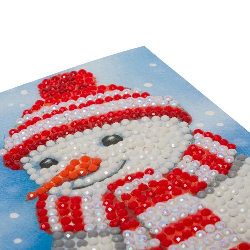 Cosy Snowman, 10x15cm Crystal Art Card