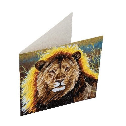 "Resting Lion" Crystal Art Card Kit