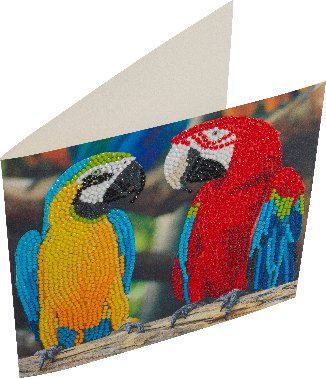 "Parrot Friends" 18x18cm Crystal Art Card