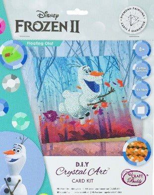 "Floating Olaf" Crystal Art Card 18x18cm