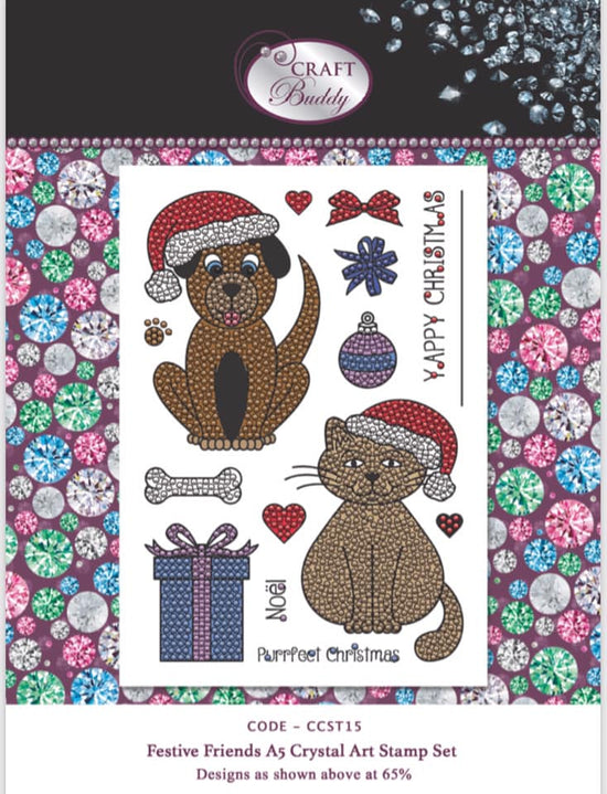 Craft Buddy Festive Friends A5 Crystal Art Stamp Set