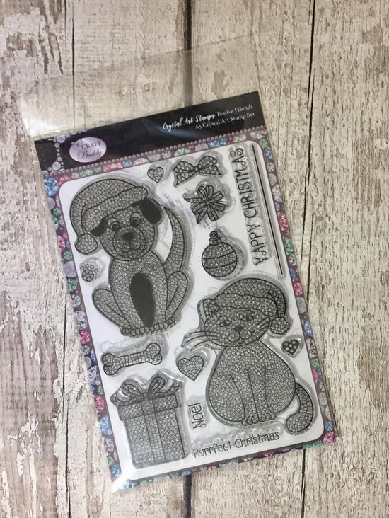 Craft Buddy Festive Friends A5 Crystal Art Stamp Set
