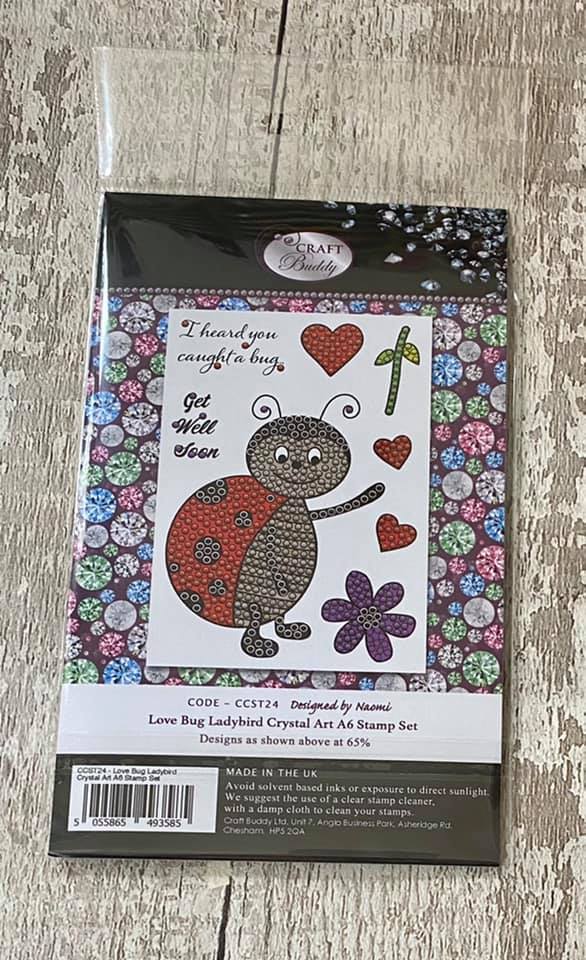 Craft Buddy Love Bug Ladybird Crystal Art A6 Stamp Set