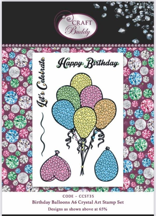 Birthday Balloons A6 Crystal Art Stamp Set