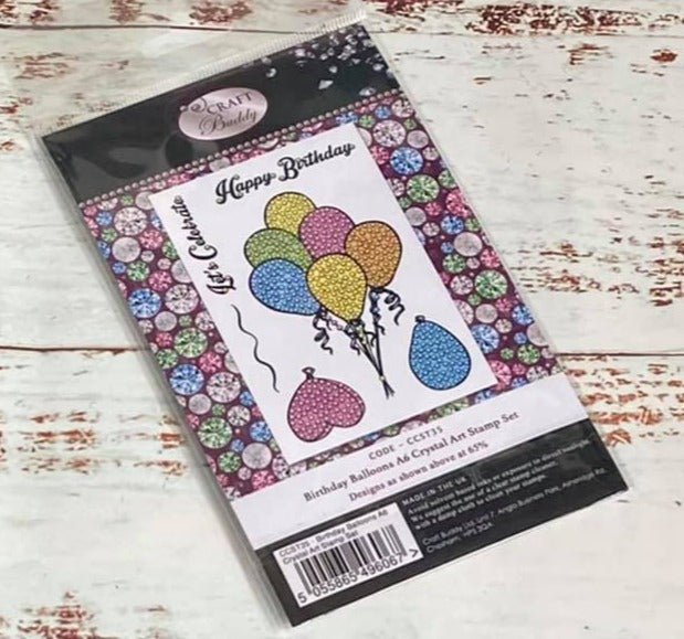 Birthday Balloons A6 Crystal Art Stamp Set