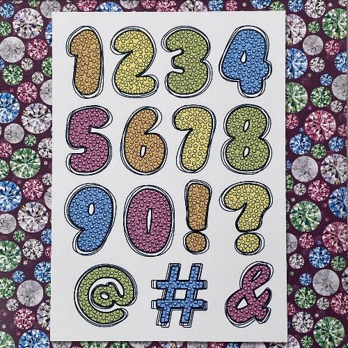 Sparkling Numbers A5 Crystal Art Stamp Set