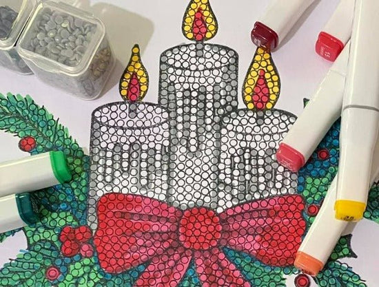 "Christmas Candles" Crystal Art A5 Stamp set