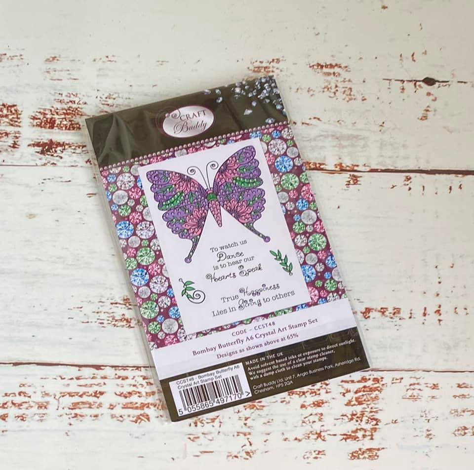 Craft Buddy Crystal Art Bombay Butterfly A6 Stamp set