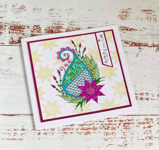 Craft Buddy Crystal Art Patiala Paisley A6 Stamp set