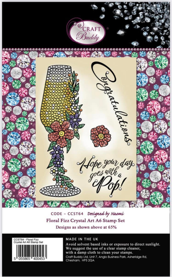 CCST64: Crystal Art A6 Stamp Set - Floral Fizz