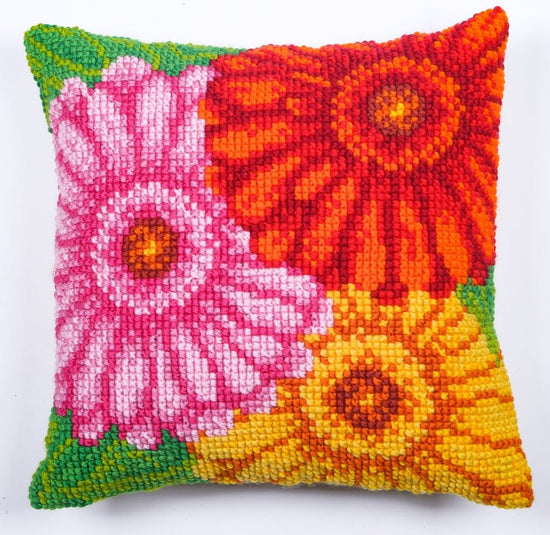 "Flower Burst" Cross Stitch Cushion Kit 43x43cm