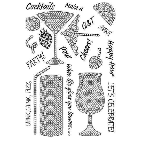 Craft Buddy Crystal Art Stamp Sets - Cocktail Sparkle - CCST12