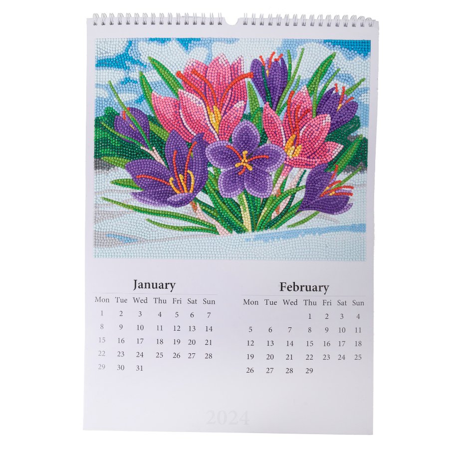 Crystal Art Calendar 2024 Front Jan and Feb 