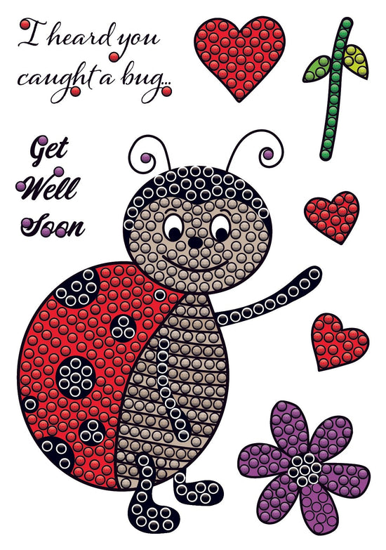 Craft Buddy Love Bug Ladybird Crystal Art A6 Stamp Set