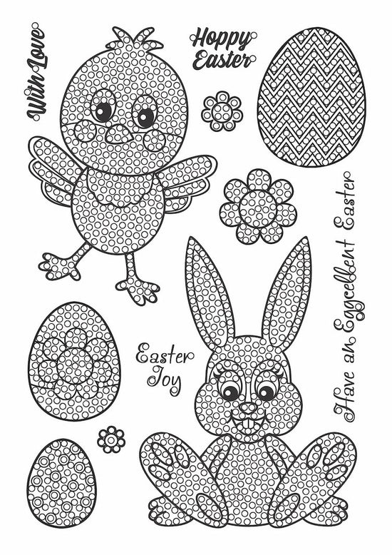 Craft Buddy Easter Party, Crystal Art A5 Stamp Set