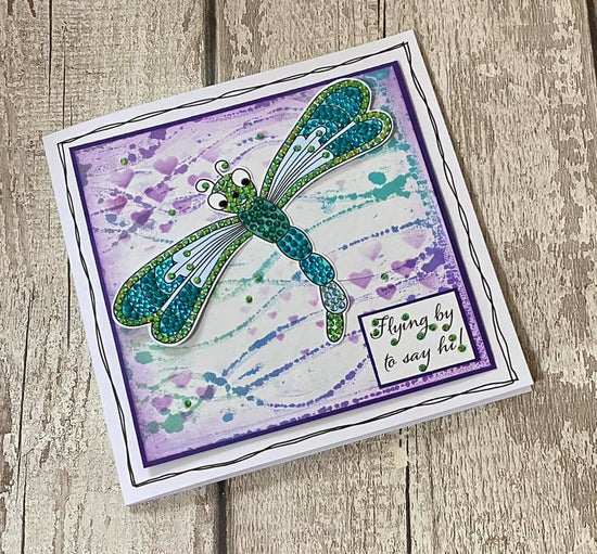 Craft Buddy Glistening Dragonfly Crystal Art A6 Stamp Set