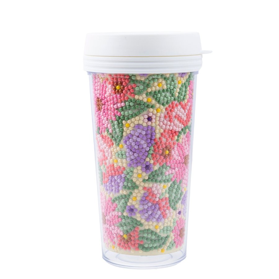 Flora and Mandala Crystal Art Drink Tumblers Front Floral