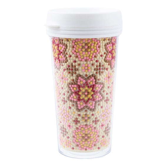 Flora and Mandala Crystal Art Drink Tumblers Front Mandala 