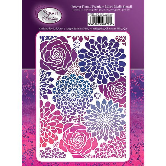 Forever Flowerz A5 Premium Embossing Stencil - Forever Florals - CBST22