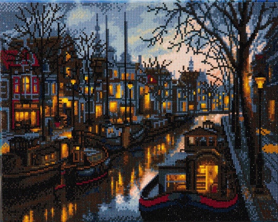 "Canal Life" Framed Crystal Art Kit 40x50cm