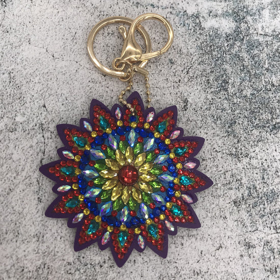 “Mandalas and Pets" Crystal Art Keyring and Keychains x6