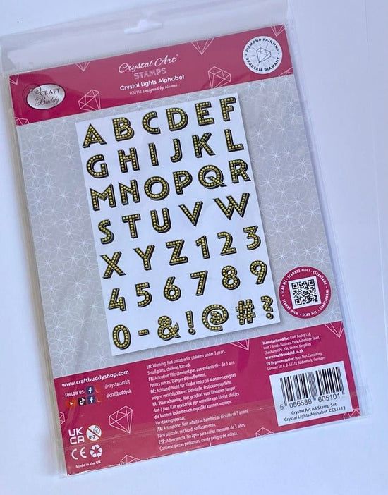 Crystal Lights Alphabet, Crystal Art A4 Stamp Set