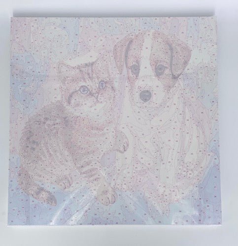 "Cat and Dog" Paint By Numb3rs Kit 50x50cm