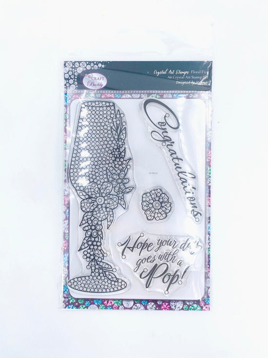 CCST64: Crystal Art A6 Stamp Set - Floral Fizz