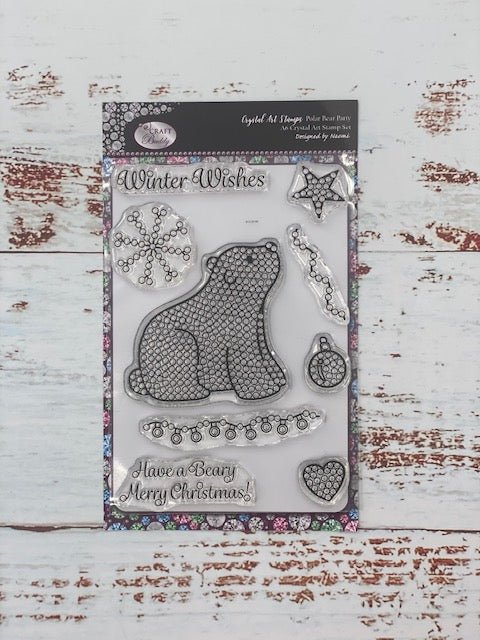 "Polar Bear Party" Crystal Art A6 Stamp Set