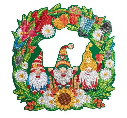 Crystal Art 40cm Garden Gnome Wreath