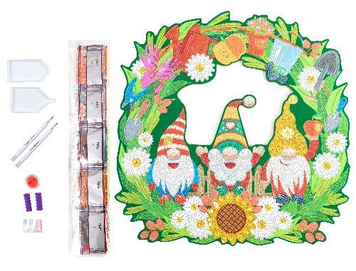Crystal Art 40cm Garden Gnome Wreath