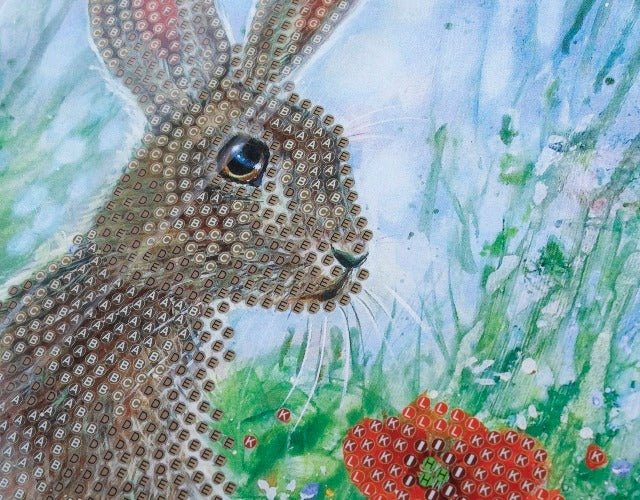 "Wild Poppies and the Hare" Crystal Art Card 18x18cm