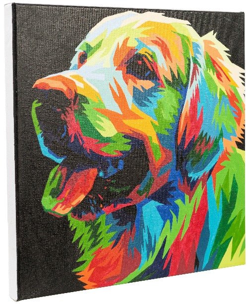 "Colourful Pup" 30x30cm Paint By Numb3rs Kit - Side