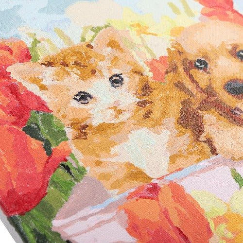 "Sunshine in Tulip Field" 30x30cm Paint By Numb3rs Kit - Close Up