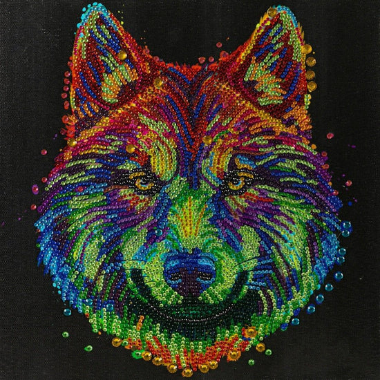 "Colourful Wolf" 30x30cm Crystal Art Kit